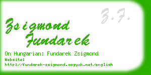zsigmond fundarek business card
